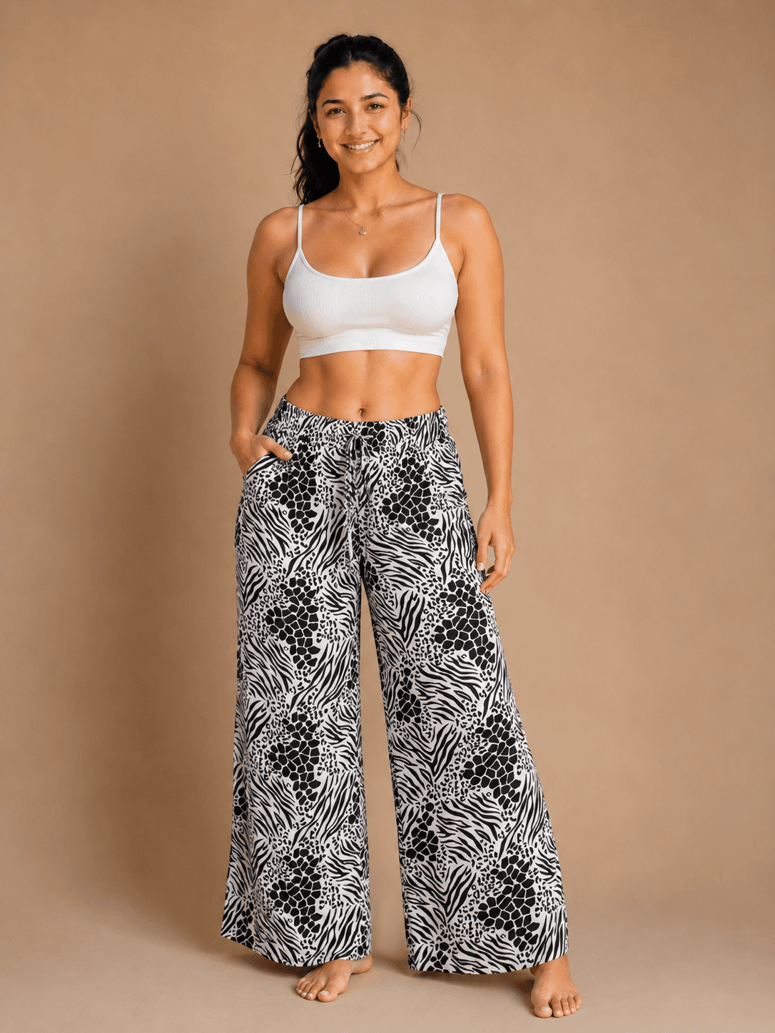 Wild Muse Printed Rayon Palazzo Pyjamas